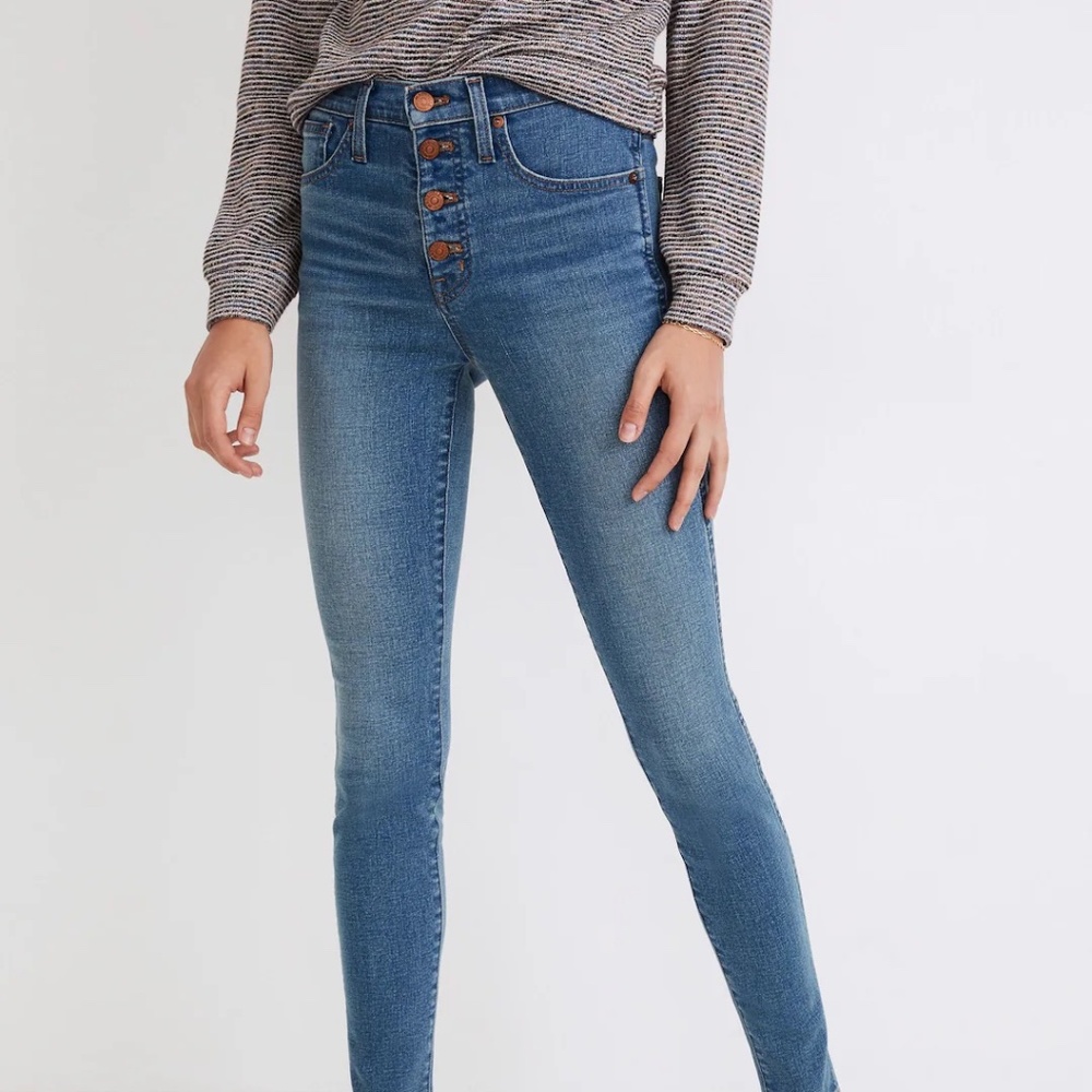 Madewell 10" High-Rise Skinny Jeans in Dewitt Wash: Button-Front NWOT
